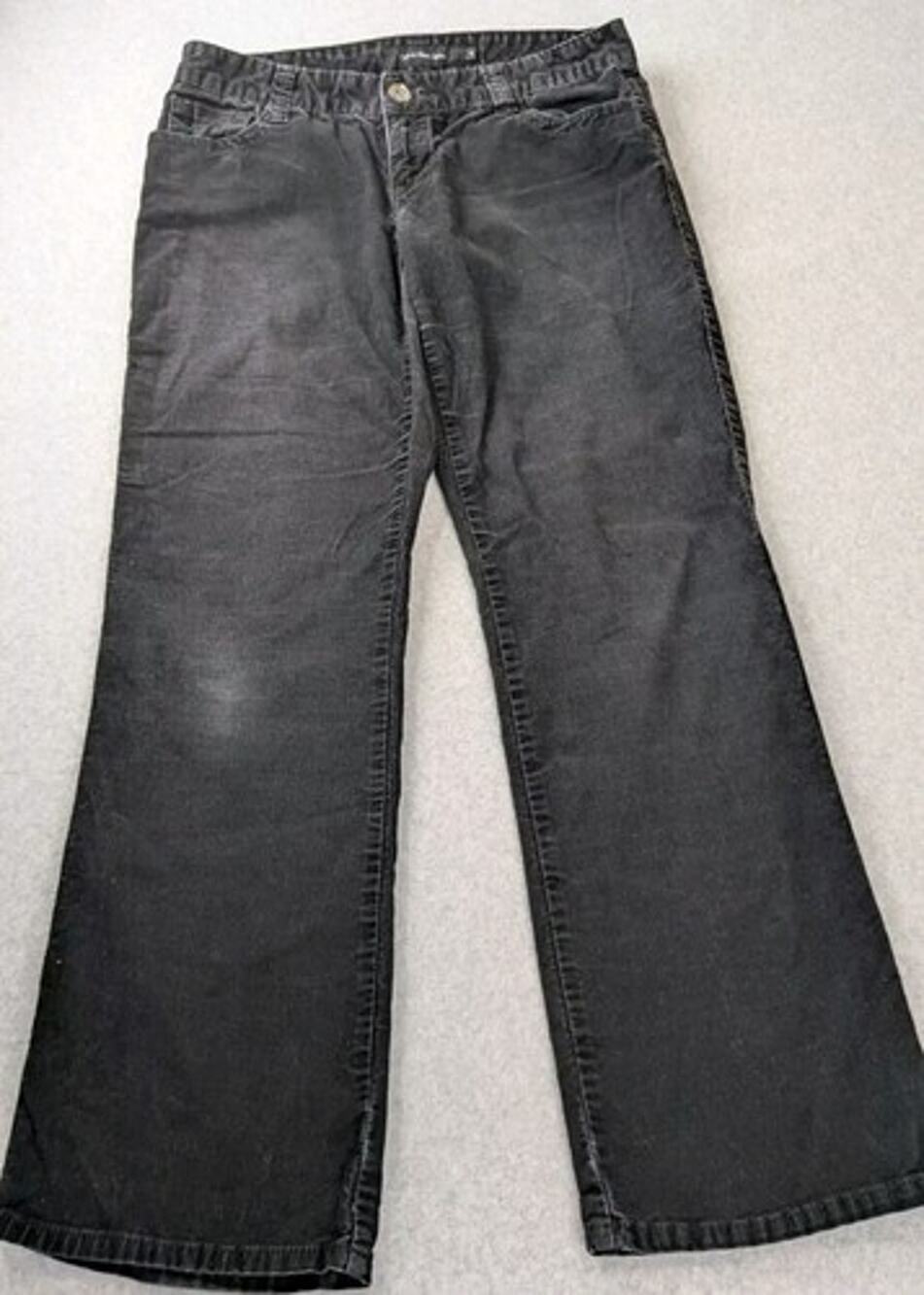VTG Calvin Klein Jeans Corduroy Lean Bootcut Womens 10 Black Flap Pocket Y2K